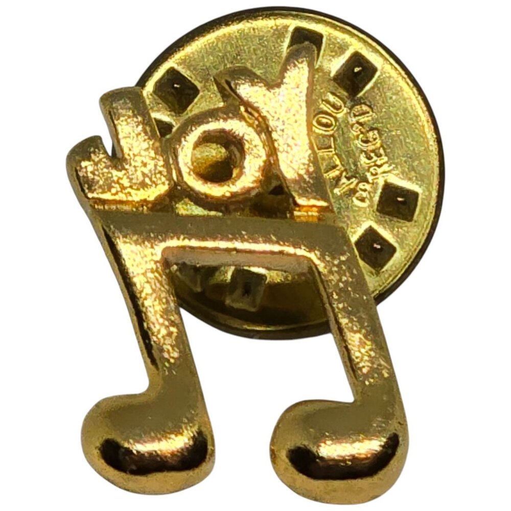 JOY Gold Tone Musical Note Lapel Pin Vintage Music Teacher Gift - Picture 1 of 4
